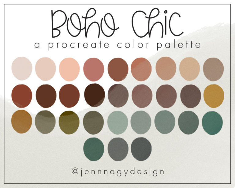 boho color palette procreate free